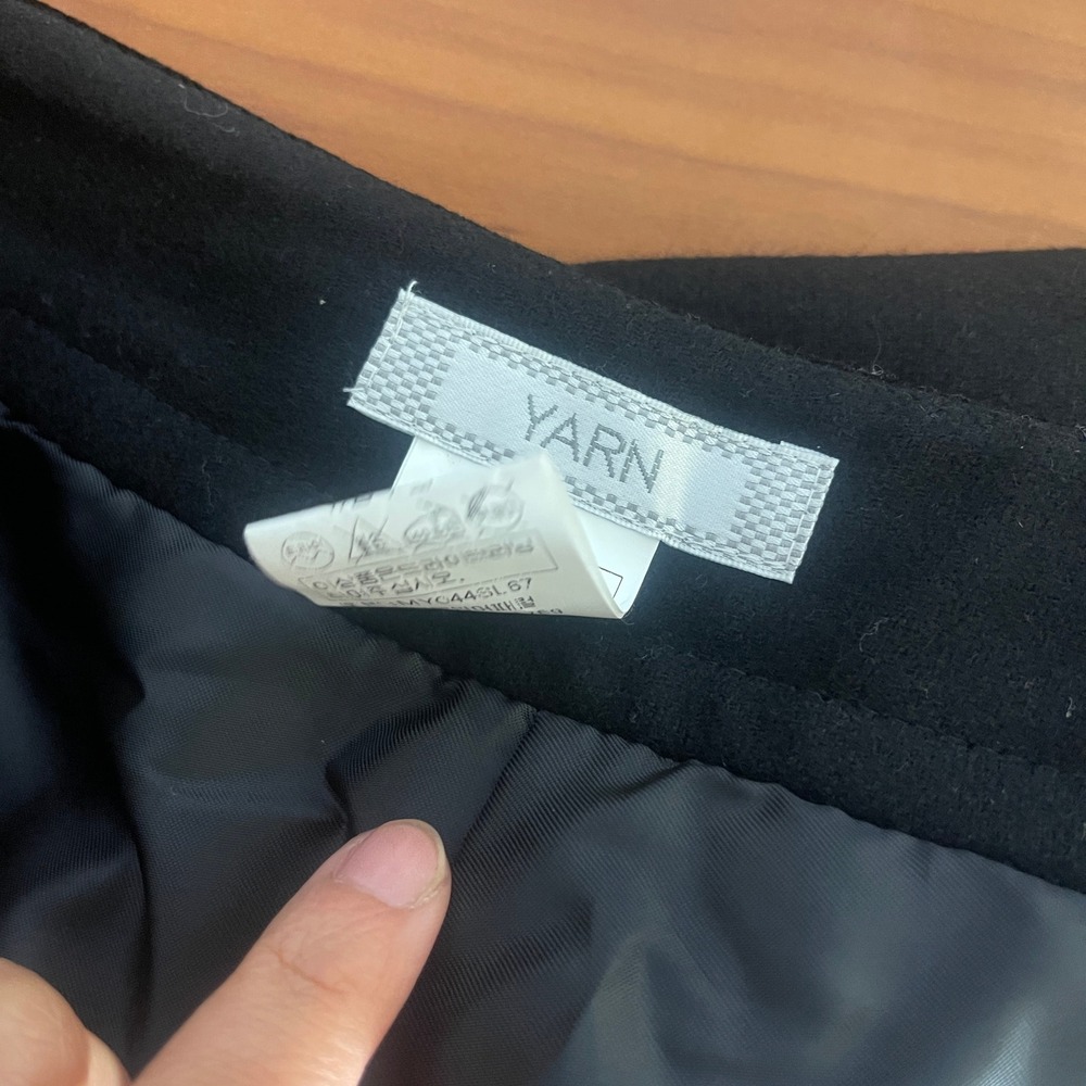 Yarn Korean Brand Black Wide Leg Trousers Velvet Trim Size 88 Large - Picture 6 of 13